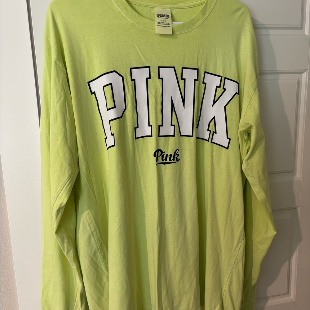 PINK Victoria's Secret Lime Green Long Sleeve Shirt